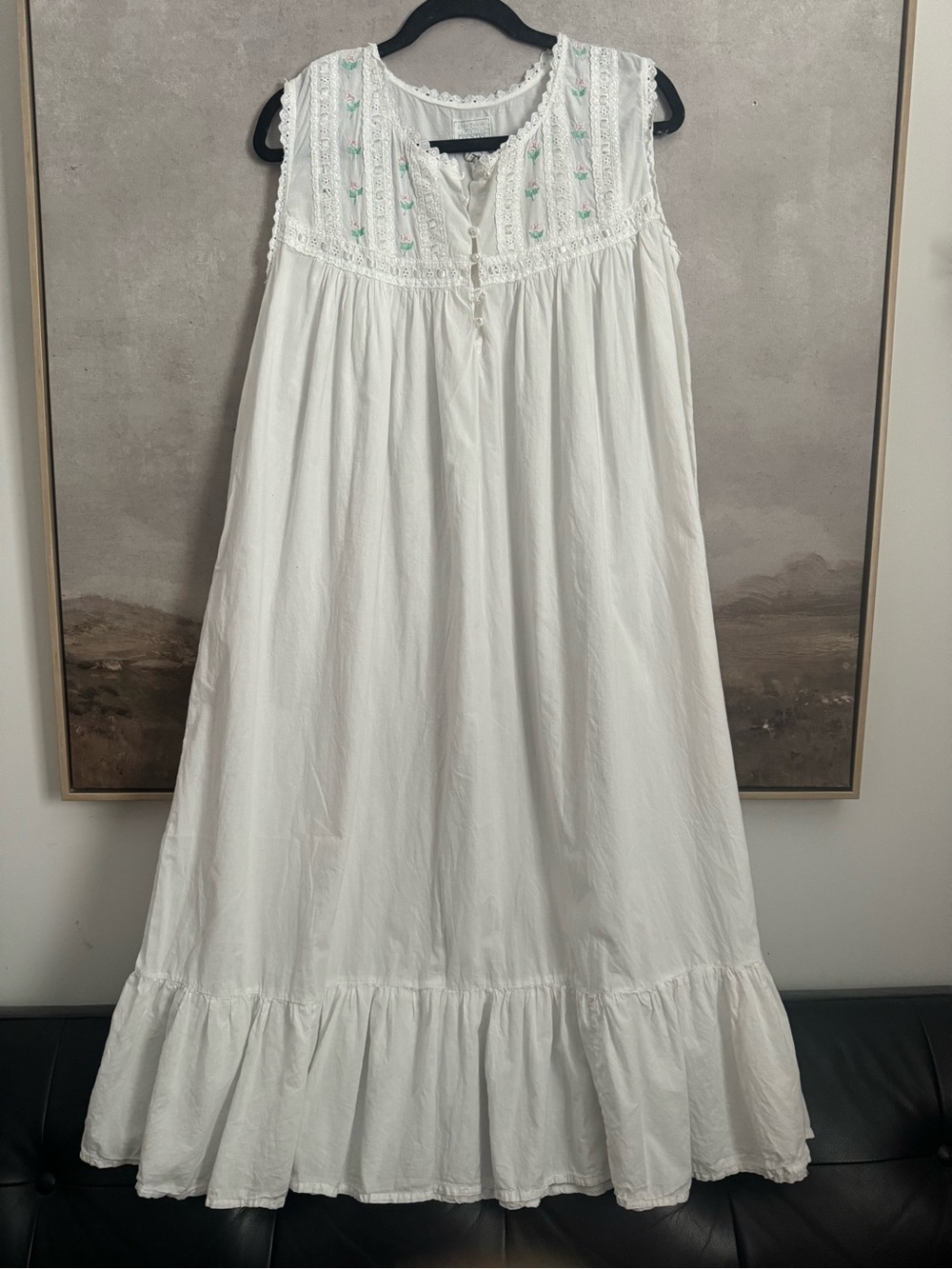 Erika Taylor Intimates
Nightgown Country Cotton Pink Lace Embroidery  ~ Size M - Picture 5 of 9